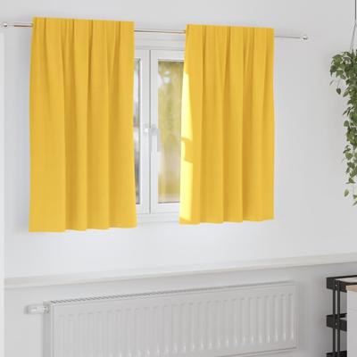 Gordijnen met gordijnen 2 pcs Mosterdgeel Polyester