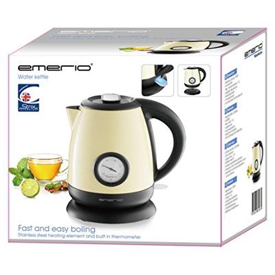 EMERIO Wasserkocher Waterkoker Snoerloos Aantal/Volume: 1 l Zwart, Geel