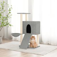Kattenmeubel met sisal krabpalen 96 cm lichtgrijs - thumbnail