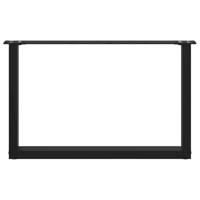 Salontafelpoten 2 st U-vormig 70x(42-43) cm staal zwart - thumbnail