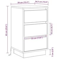 Nachtkastje met lade met Wit 39 x 34.5 x 65 cm Bewerkt hout - thumbnail