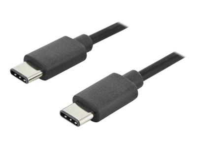 Digitus AK-300138-018-S USB-kabel USB 2.0 USB-C stekker, USB-C stekker 1.80 m Zwart Rond, Stekker past op beide manieren, Afgeschermd (dubbel)