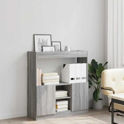 Hoge kast 92x33x100 cm bewerkt hout grijs sonoma eikenkleurig Hoge kast 92x33x100 cm bewerkt hout grijs sonoma eikenkleurig