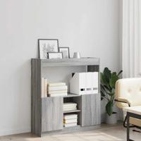 Hoge kast 92x33x100 cm bewerkt hout grijs sonoma eikenkleurig - thumbnail