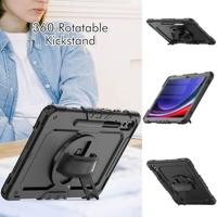 Casecentive Handstrap Pro Hardcase met handvat Galaxy Tab A9 zwart - thumbnail