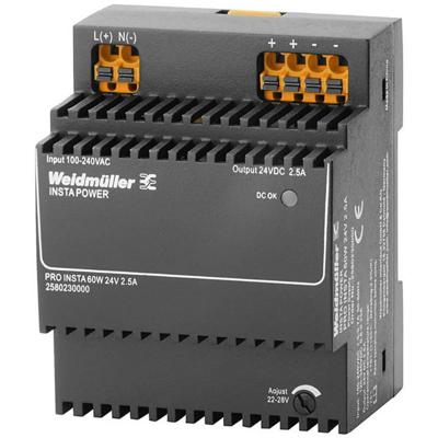 Weidmüller 2580230000 Schakelnetvoeding 24 V/DC 2.5 A 60 W Inhoud 1 stuk(s) Weidmüller 2580230000 Schakelnetvoeding 24 V/DC 2.5 A 60 W Inhoud 1 stuk(s)
