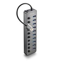 NGS IHUB 10 - USB 3.0 Hub met 10 Poorten, Onafhankelijke Schakelaars, 5 Gbps Overdrachtssnelheid, 12V/4A Voeding, Compatibel met PC/Mac, Compact Ontwerp, Plug and Play - thumbnail