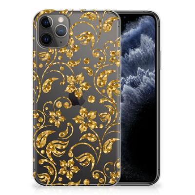 Apple iPhone 11 Pro Max | TPU Case | Gouden Bloemen