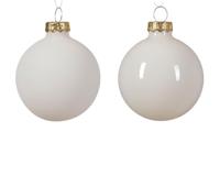 Kerstbal glas d6 cm wolwit 6st kerst Decoris - Decoris - thumbnail