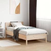 Bedframe met hoofdbord massief grenenhout 90x200 cm - thumbnail
