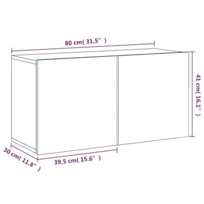 Tv-meubel wandgemonteerd 80x30x41 cm sonoma eikenkleurig