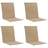 VidaXL Tuinstoelkussens lage rug 4 st 100x50x3 cm oxford stof beige - thumbnail