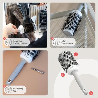 Olivia Garden Blowout Shine Brush White&Grey Ø55mm