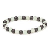 Edelsteen Armband Aventurijn/ Lavasteen - thumbnail
