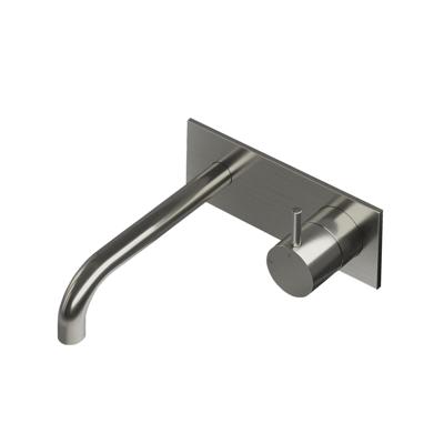 Hotbath Cobber afbouwdeel inbouw wastafelmengkraan met achterplaat en 18 cm uitloop verouderd ijzer CB006EXT18AI