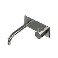 Hotbath Cobber afbouwdeel inbouw wastafelmengkraan met achterplaat en 18 cm uitloop verouderd ijzer CB006EXT18AI - thumbnail