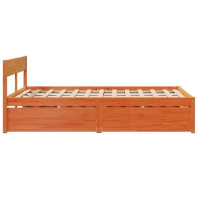 Bed met matras massief grenenhout wasbruin 140x190 cm Bed met matras massief grenenhout wasbruin 140x190 cm