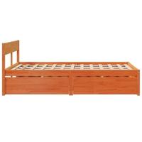 Bed met matras massief grenenhout wasbruin 140x190 cm - thumbnail
