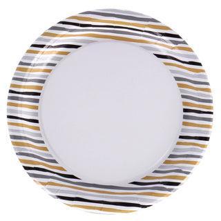 Borden Stripes Black & Gold 22 CM 10 Stuks Borden Stripes Black & Gold 22 CM 10 Stuks