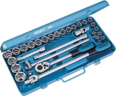 HAZET Dopsleutelset 905 - 1/2 inch (12,5 mm) vierkant hol - Buiten-zeskant-tractieprofiel - 30-delig - 2 x 13 - 8 - 32