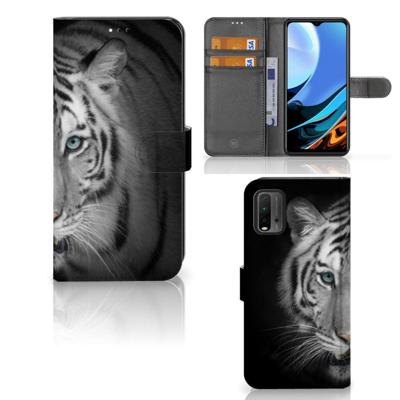 Xiaomi Redmi 9T | Poco M3 | Telefoonhoesje | Met pasjeshouder | Tijger