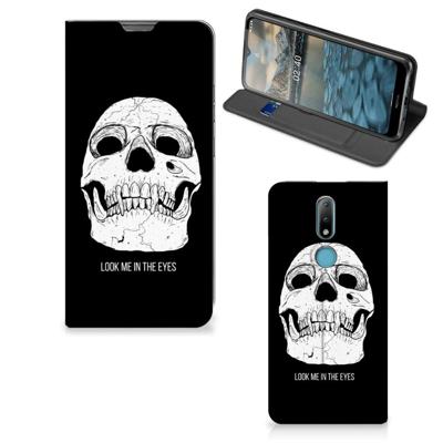 Mobiel BookCase Nokia 2.4 Skull Eyes Mobiel BookCase Nokia 2.4 Skull Eyes