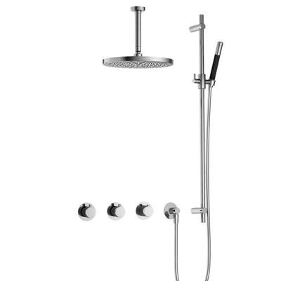 Hotbath Cobber - CB7067 - Inbouw Regendoucheset - Chroom - 2 Stopkranen - Thermostatisch - Plafondbuis 15 cm - Hoofddouche 300 mm - Staafhanddouche - Glijstang 900 mm - met M106 - Waterbesparend