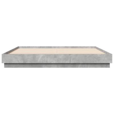 Bedframe met LED-verlichting betongrijs 200x200 cm