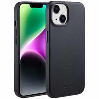 Accezz MagSafe Leather Backcover iPhone 14 Telefoonhoesje Zwart - thumbnail