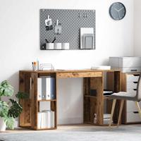 Bureau met plank Oud Hout 130 x 50.5 x 75 cm Bewerkt hout - thumbnail