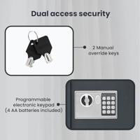 VidaXL Digitale kluis met slot donkergrijs 30 x 10 x 36,5 cm staal - thumbnail