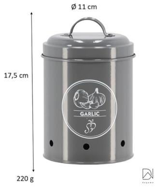 Esschert Design Voorraadblik voor Knoflook Antraciet