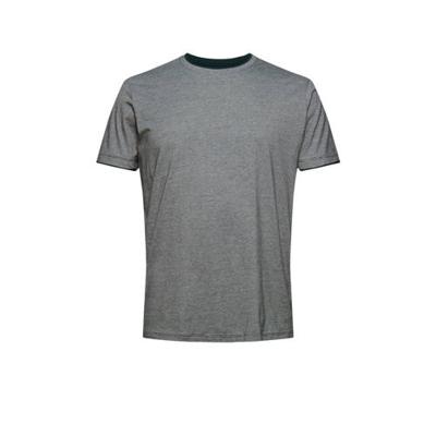 ESPRIT Men Casual gemêleerd T-shirt met contrastbies blauw/groen