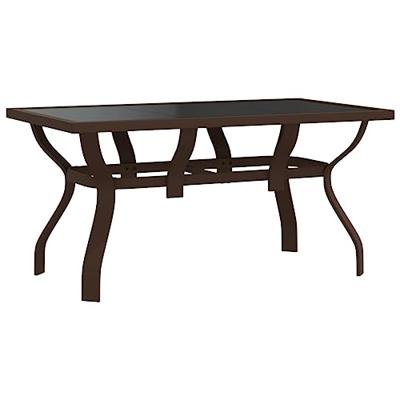 Tuintafel 140x70x70 cm staal en glas bruin en zwart Tuintafel 140x70x70 cm staal en glas bruin en zwart