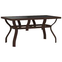 Tuintafel 140x70x70 cm staal en glas bruin en zwart - thumbnail
