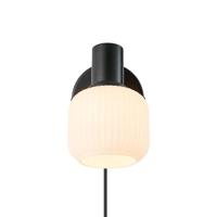 Bedlampje metaal opaal glas &apos;Milford&apos; e14 fitting - thumbnail