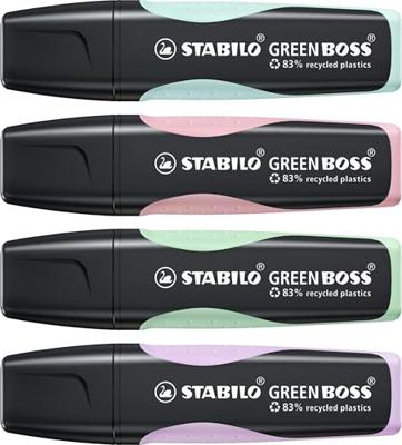 Markeerstift stabilo green boss 6070/4 4st pa ass | 5 stuks