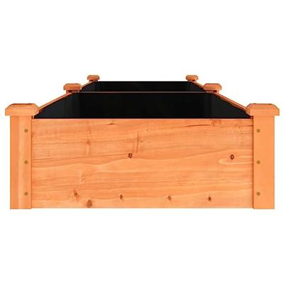 Plantenbak verhoogd met voering 240x60x25 cm vurenhout bruin Plantenbak verhoogd met voering 240x60x25 cm vurenhout bruin