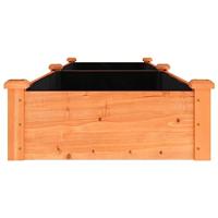 Plantenbak verhoogd met voering 240x60x25 cm vurenhout bruin - thumbnail
