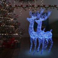 VidaXL Kerstdecoratie rendier xxl 2 st 250 led's blauw 180 cm acryl - thumbnail