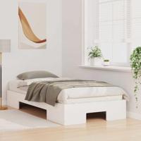 Bedframe met opslag Wit 90 x 190 cm Massief grenenhout - thumbnail