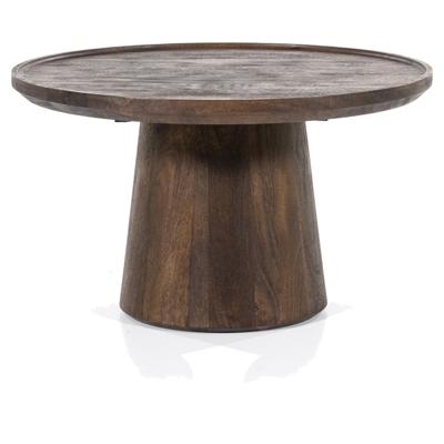Eleonora Ronde Salontafel 'Ron' Mangohout, kleur Bruin, 66cm Eleonora Ronde Salontafel 'Ron' Mangohout, kleur Bruin, 66cm