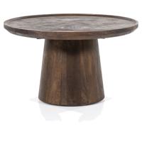Eleonora Ronde Salontafel 'Ron' Mangohout, kleur Bruin, 66cm - thumbnail