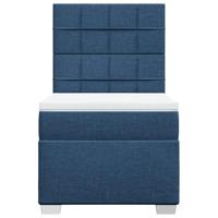 Boxspring met matras stof blauw 100x200 cm - thumbnail