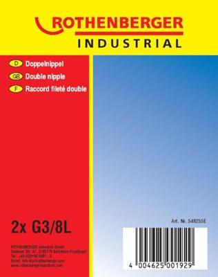 Rothenberger Dubbele Nippel R3/8L x R3/8L - ROT540255E ROT540255E