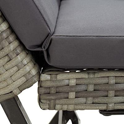 Tuinbank met kussens 176 cm poly rattan grijs - thumbnail