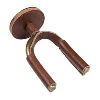 Levys Leathers FGHNGR-BRBN gitaar muurbeugel - koperkleurig staal en bruin leder - thumbnail