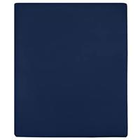 Hoeslakens 2 st jersey 140x200 cm katoen marineblauw - thumbnail