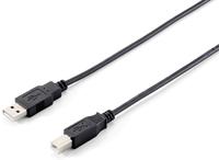 Equip USB-kabel A -> B St/1,00 m polyzak, zwart - thumbnail