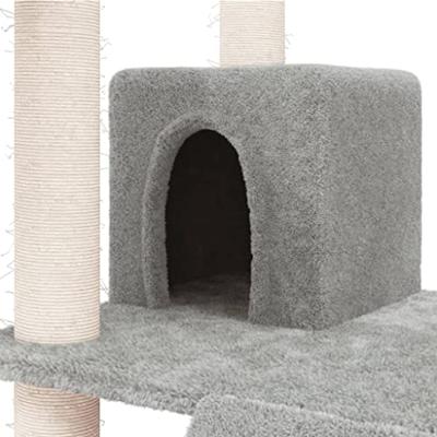 VidaXL Kattenmeubel met sisal krabpalen 83 cm lichtgrijs - thumbnail